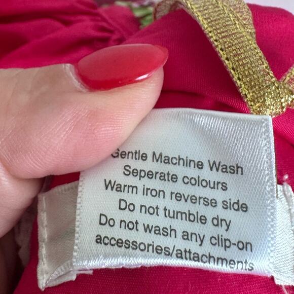 Dollcake‎ Red Bells Frock Girls Dress 6 NEW Party Christmas Holiday Formal Gala - Picture 14 of 16